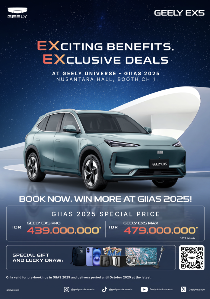 Foto 2 - Geely menghadirkan program spesial “EXclusive Benefits, EXclusive Deals” untuk setiap pembelian Geely EX5 selama GIIAS 2025