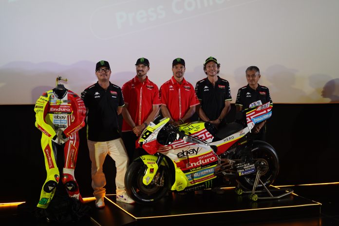 Penampilan Special Livery Pertamina Enduro VR46 Racing Team yang akan mengaspal pada Pertamina Grand Prix of Indonesia 2025 di Sirkuit Pertamina Mandalika