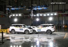 Chery Uji Tabrak TIGGO 9 dengan Skenario Tiga Kendaraan